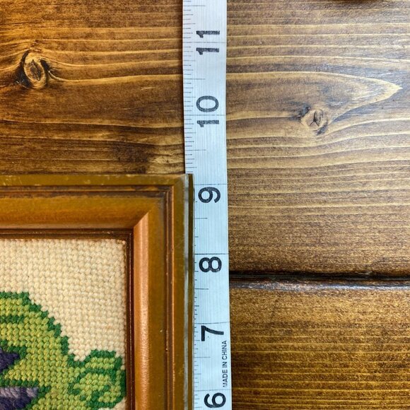 Wall Art Vintage Cornucopia Fruit Embroidery Art Needlepoint Horn of Plenty - Picture 6 of 6